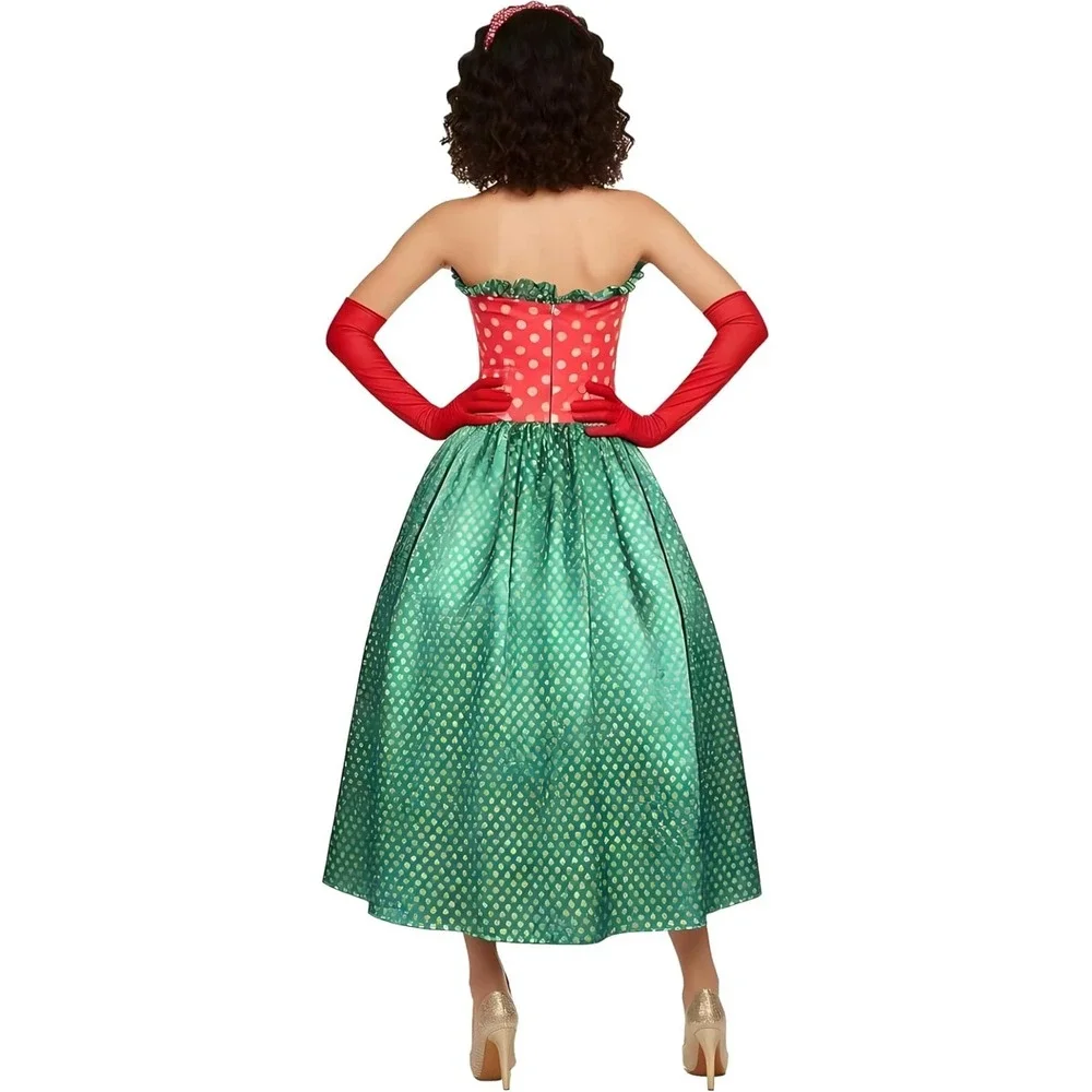 Christmas Dress 5 Pc Christmas Costume Yule Dress Gloves Accessories Set 2XL NEW